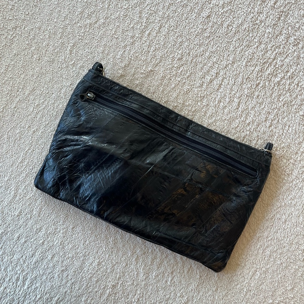Vintage EL-ELEGANCE Black Glossy Shoulder Bag - Picture 6 of 16
